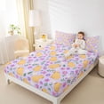 thumbnail image 3 of Erosebridal Cute Capybara Animals Kid Bed Sheets, Purple Flower Leaf King Sheets, 4-Piece, 3 of 5