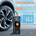 thumbnail image 6 of Loheer Tire Inflator Portable Air Compressor, Air Pump for Car Tires 150PSI Cordless with Battery and 12V DC, Electric Bike Pump with Pressure Gauge, Auto Shutoff, 6 of 8