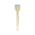 thumbnail image 3 of ANGARA Natural Prong Set Round Aquamarine and Diamond Three Stone Ring in 14K Yellow Gold for Women (Size-5mm) | March Birthstone, Anniversary, Jewelry Gift for Women | Natural Aquamarine Ring, 3 of 9