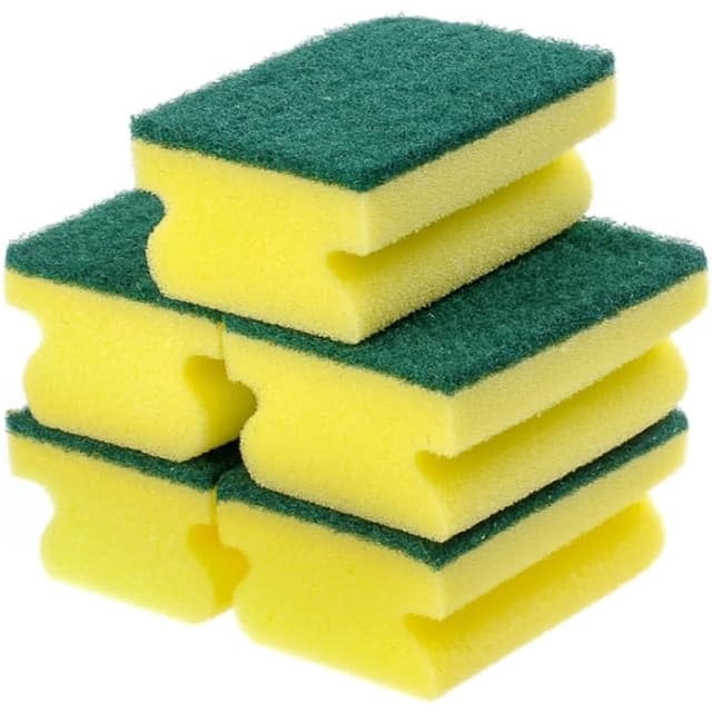 Éponge à Récurer Multifonction Protège les Ongles et les Doigts – Éponges de Nettoyage pour Enlever les Taches Tenaces, la Graisse, les Résidus (Vert 5 Pcs)