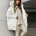 thumbnail image 5 of Jackets for Women Fleece Lined Winter Coats Hooded Down Coat with Zip Pockets for Cold Weather Protection, Daily Commute, and Christmas Outings,White,XL, 5 of 6
