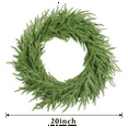 thumbnail image 4 of THE BRIVE 20in Norfolk Pine Wreath, Waterproof Outdoor Spring Wreath, Heavy Duty Durable Front Door Wreath for Easter Wedding Farmhouse Patio Home Decor, Year-Round Greenery Wreath, 4 of 7