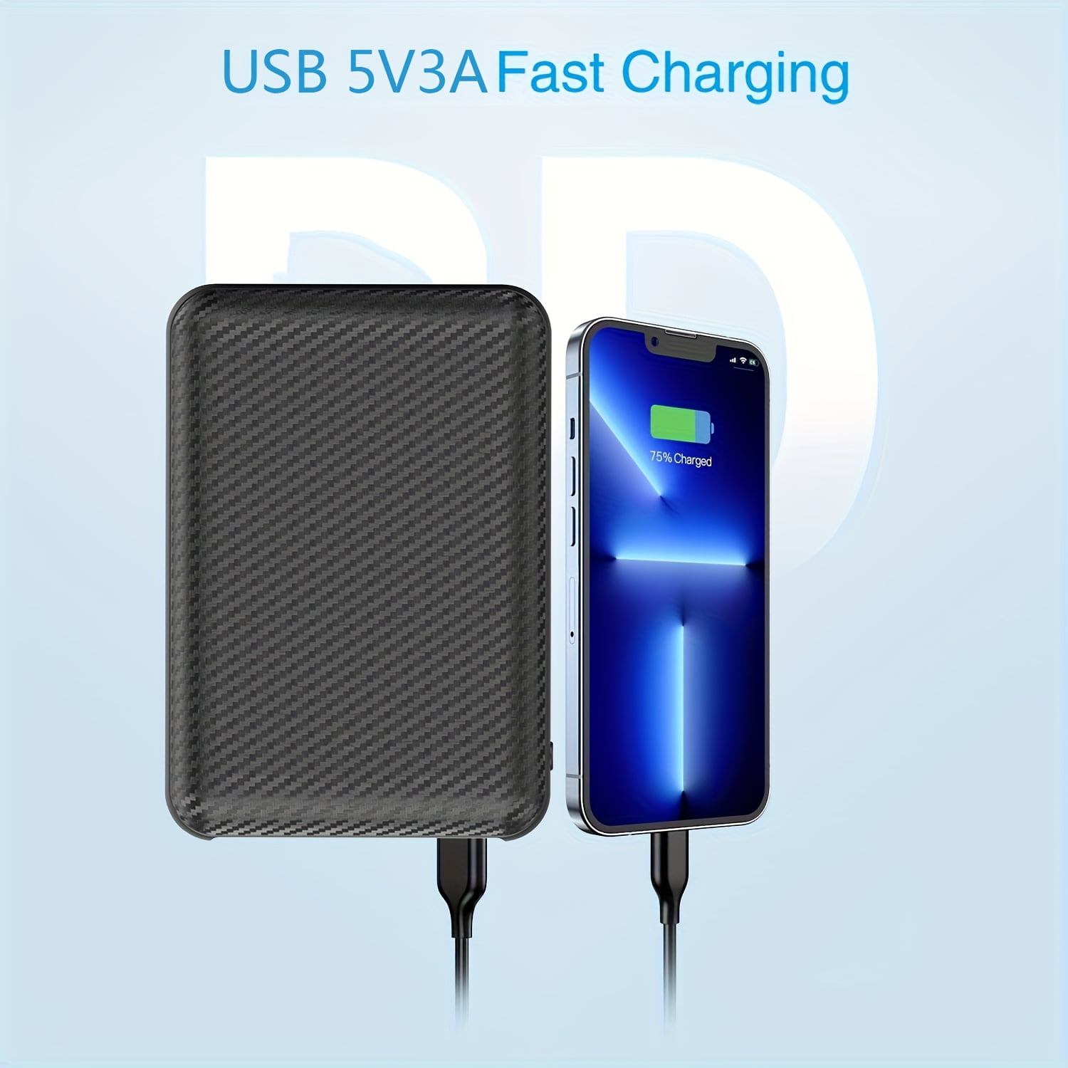 20000mAh Power Bank Heated Vest 5V 3A Output Power Bank Heated Jacket Battery Charger External Battery winter Heating Scarf Socks Power Bank, Portable Energy Solution, Outdoor Heating Gear