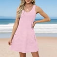 thumbnail image 4 of Mgmyaa Womens Tank Dress Summer Sleeveless Solid Color Casual Sundress V-Neck Pockets Mini Dress, 4 of 7
