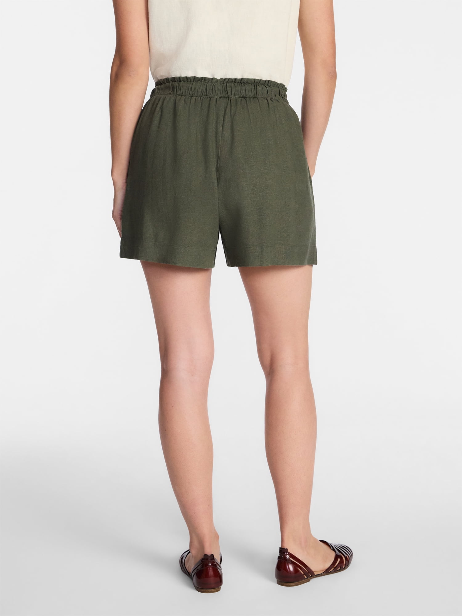 Time and Tru Women's Linen Blend Shorts, Sizes XS-XXXL