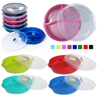 2-Pack Microwave & Freezer Safe Meal Prep Containers – 3-Compartment Divided Trays With Vented Lids