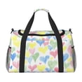 thumbnail image 1 of Balery Hand Drawn Colored Hearts Bolsa de Gimnasio para Mujeres, Bolsa de Viaje con Bolsillo Húmedo, Bolsa de Fin de Semana para Mujeres, Bolsa de Viaje Resistente al Agua, 1 of 7