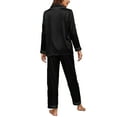 thumbnail image 3 of KelaJuan Women 2 Piece Pajama Set Satin Long Sleeve Shirt and Solid Color Pants Sleepwear Loungewear, 3 of 6