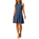 thumbnail image 2 of VESTIDOS DE DENIM PARA MUJER INSPIRADOS EN CHIC, CUELLO HALTER, SIN ESPALDA, VESTIDO CAMISERO CON BOTONES AZUL 3XL, 2 of 6