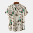 thumbnail image 2 of Hombres Casual Botones Playa Sin posicionamiento Estampado Turndown Camisa de manga corta Blusa Pompotops  oipoqjl49616, 2 of 9
