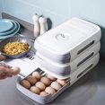 thumbnail image 3 of Caja de almacenamiento de huevos rectangular portátil de 3 capas, caja de almacenamiento de alimentos para huevos de plástico, contenedores con tapas, nevera para mantener frescos los huevos sto WD.WDQZL Hogar, 3 of 6