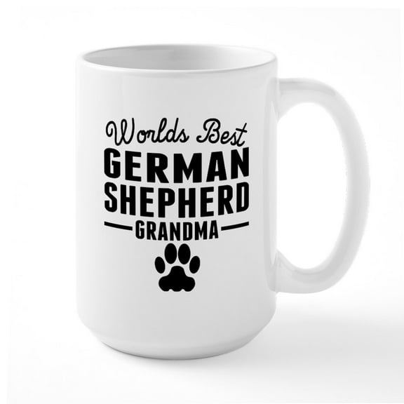 CafePress - Worlds Best German Shepherd Grandma Mugs - 15 oz Ceramic Large White Novelty Mug