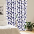 thumbnail image 2 of Ambesonne Abstract Curtains, Palms and Stroked Rounds, Pair of 28"x95", Dark Lavender Multicolor, 2 of 5