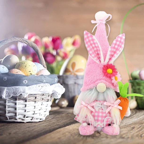 Fiudx Conejito de Pascua, Cosido a Mano, con Detalles Animados, Suave Felpa, Ropa Extraíble, Ideal para Exteriores, Reuniones Familiares y Viajes. 31 X 15 X 6 Cm.