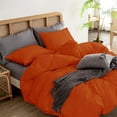 thumbnail image 2 of 1 Piece Duvet Cover Luxury 800 Thread Count 100% Egyptian Cotton Oversized Queen (98"x98") Inch Duvet Cover with Zipper Closure & Corner Ties - Burnt Orange Solid, 2 of 7