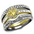 thumbnail image 1 of Alamode TK2291-7 Femmes Bicolore IP Or Bague en Acier Inoxydable avec AAA Grade CZ en Topaze - Taille 7, 1 of 1