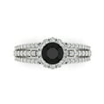 thumbnail image 2 of 1.76ct round cut black natural onyx 18k white gold halo Bridal Wedding Engagement Promise Anniversary Ring for Women size 3.5, 2 of 7