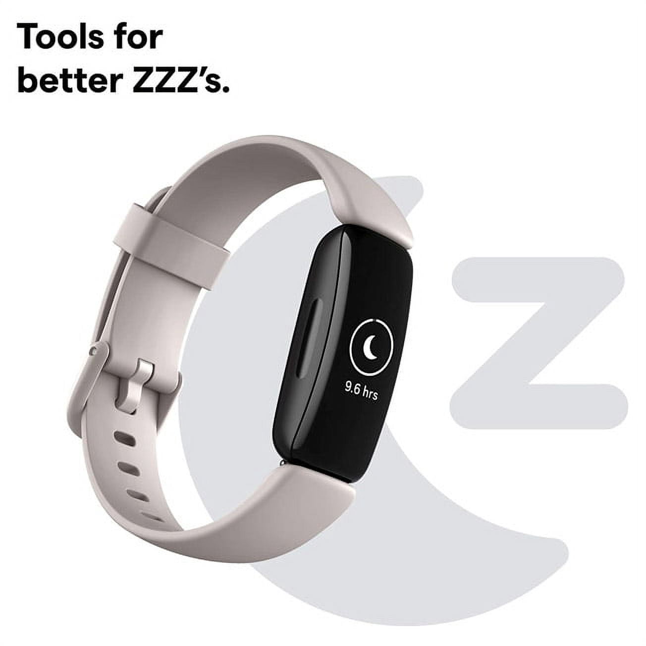 Fitbit Inspire 2 Health and Fitness Tracker, Black and White (Small and Large Bands)