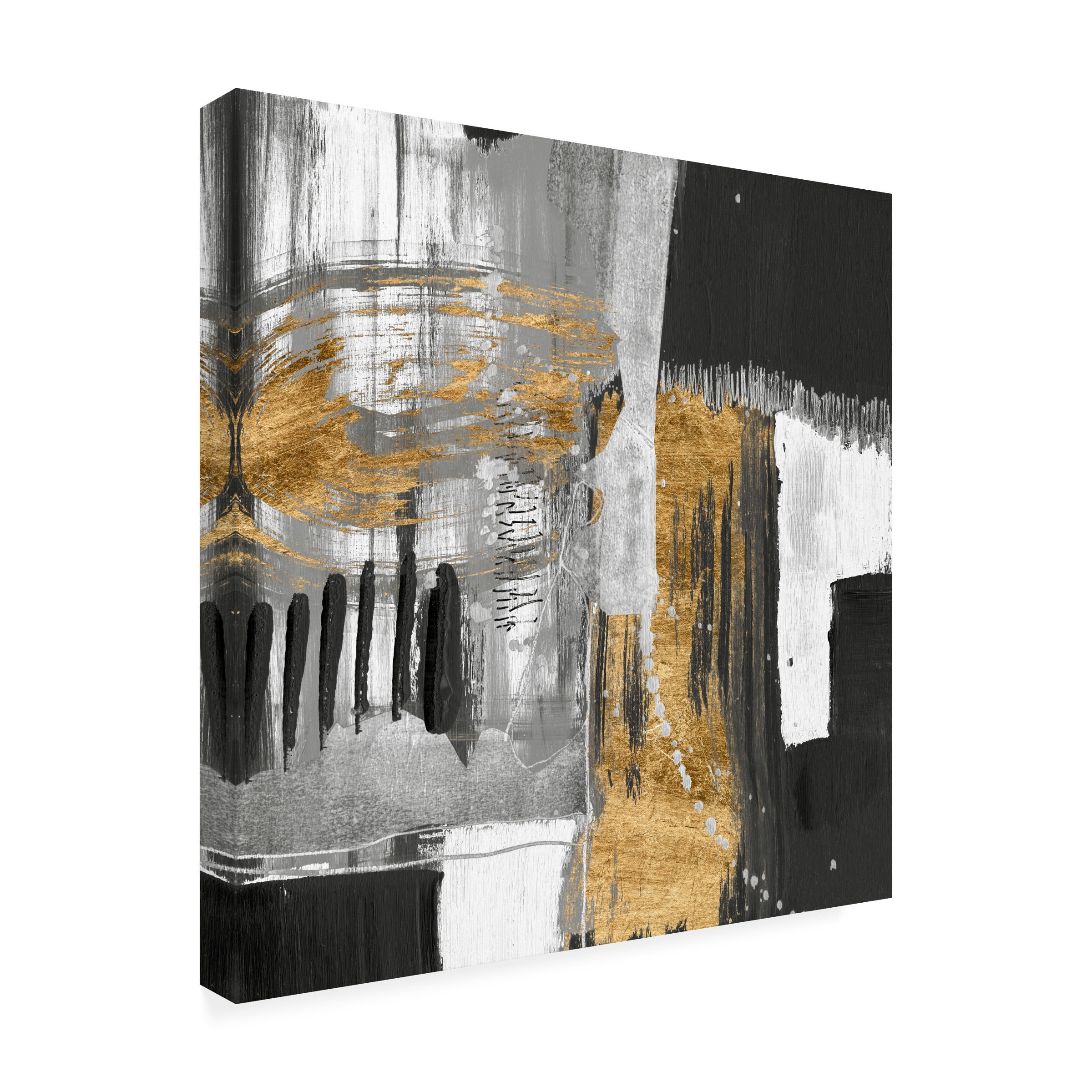 Jennifer Goldberger 'Golden Strokes I' Canvas Art