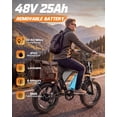 thumbnail image 5 of 750W E-Bike for Adults,48V 25Ah,90 Miles & 28Mph Electric Bicycle,20’’ Fat Tire Mountain Bike,Disc Brakes TUV Rheinland Certified,Class 3, 5 of 8
