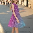 thumbnail image 6 of Delliss Little Girls Sleeveless Sequin Dress Cute Summer Sundress Tutu Dress A-Line Playwear Dress, 6 of 7