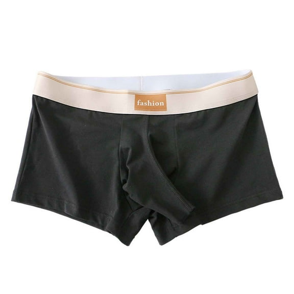 Arnsht Men's Cotton Underwear Trunk Soft Comfort Breathable Mesh Bulge Pouch Boxer Briefs Black M