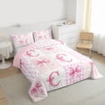 thumbnail image 3 of Castle Fairy Bowtie Personalized Alphabet C Queen Comforter Set,Cute Bedding Comforter Set, 3 of 8
