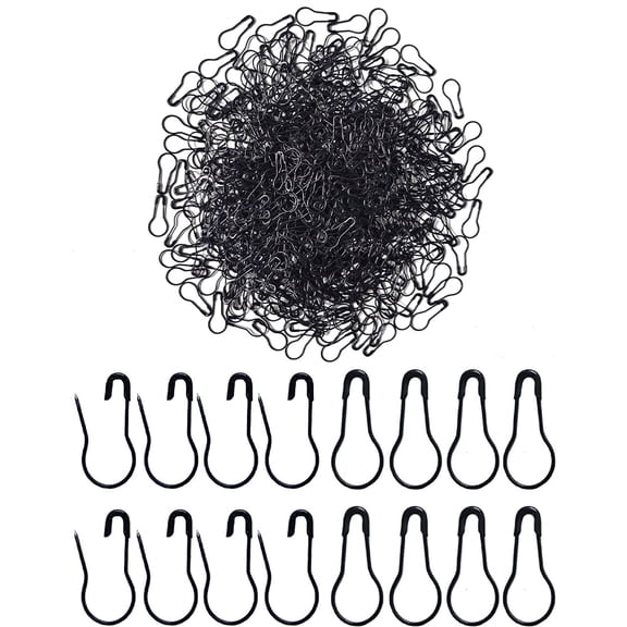Januofit 500 Pcs Black Bulb Pins 0.8" Gourd Safety Pins for Craft Project, Home Accessories
