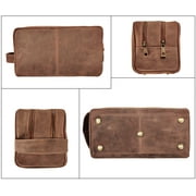 Leather Toiletry Bag Shaving Dopp Kit Travel Case Unisex Hygiene Organizer Cosmetic Makeup Bag by Rustic Town, Large