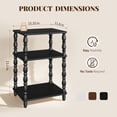 thumbnail image 2 of Small Side Table with 3-Tier Shelf, Wood End Table for Living Room Bedroom, Narrow Nightstand for Small Spaces, Black, 2 of 8