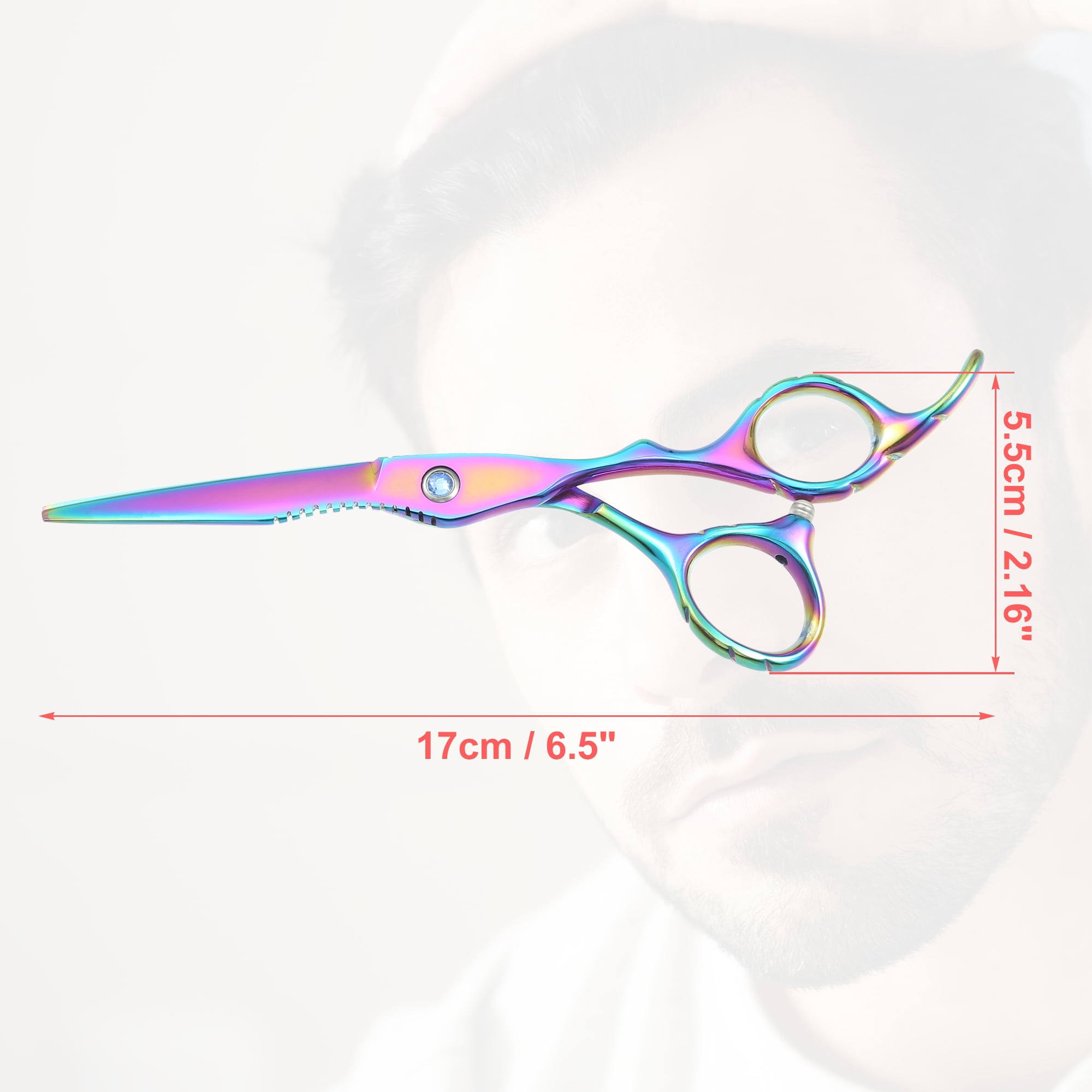Unique Bargains Hair Cutting Scissors 6.5" Barber Scissors Hair Cutting Shear Multicolor