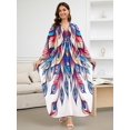 thumbnail image 5 of Edolynsa Beach Kaftan Cover up for Women Plus Szie Moroccan Dress Boho Arabic Dresses Maxi Resort Wear Caftan Loungewear House Wear, 5 of 10