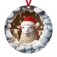 thumbnail image 1 of Colgante navideño con bonito diseño de oveja de dibujos animados Adornos para colgar en el árbol de Navidad Material acrílico Artículos decorativos festivos para el hogar y el coche, 1 of 8