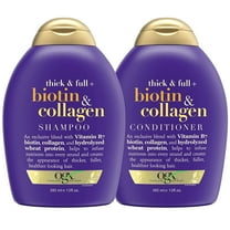 Ogx Thick & Full   Biotin & Collagen Shampoo & Conditioner Set, (Packaging May Vary), Purple, 13 Fl Oz (Pack Of 2)