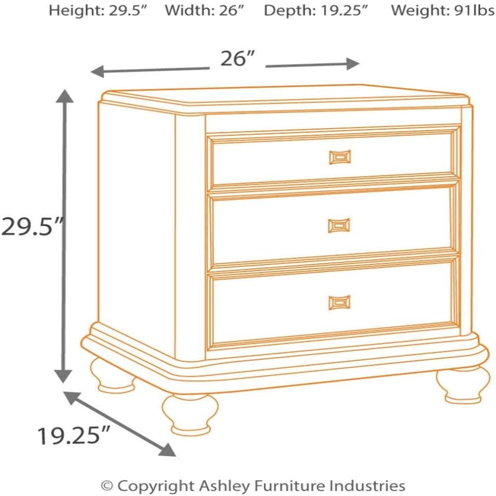 Coralayne Nightstand Silver Ashley Furniture Signature Design Exquisite Hollywood Regency Flair Design