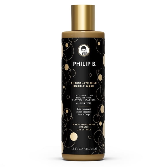 PHILIP B Chocolate Milk Bubble Wash 11.5 Fl Oz (340 ml) - Hidratante y nutritivo formulado con aminoácidos de trigo, queratina y extracto de avena para todo tipo de piel