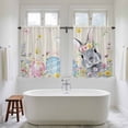 thumbnail image 4 of Easter Bunny Kitchen Curtain for Berdoom Living Room Cafe 45 Inch Length, Blue Easter Eggs Spring Floral Linen Tiers Curtains Light Filtering Drapes Rod Pocket Window Treatment 2 Panels 52"Wx45"L, 4 of 8