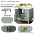 thumbnail image 5 of Duxelifin 30" Bathroom Vanity with Sink, Modern bathroom sink cabinet with Soft-Close storage Drawers, Freestanding Vanity with Ceramic Top (Light Green), 5 of 15
