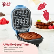Rise by Dash Mini Waffle Maker for Individual Waffles, Hash Browns, Keto Chaffles with Easy to Clean, Non-Stick,, 4 Inch, Square Waffle - Blue