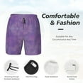 thumbnail image 3 of Mens Purple Paint 2 in 1 Quick Dry Swim Trunks with Compression Liner Beach Shorts, 3 of 6