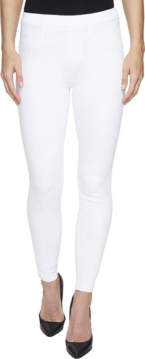 white denim leggings