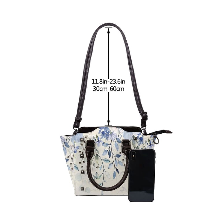 Waterproof Blue Flowers Rivet Fashion One-Shoulder Women display picture 2