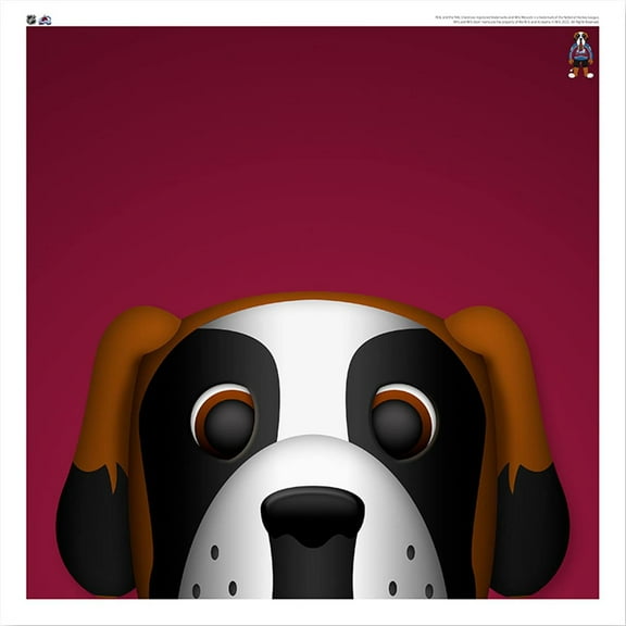 Bernie the St. Bernard Colorado Avalanche 12'' x 12'' Minimalist Mascot Poster Print