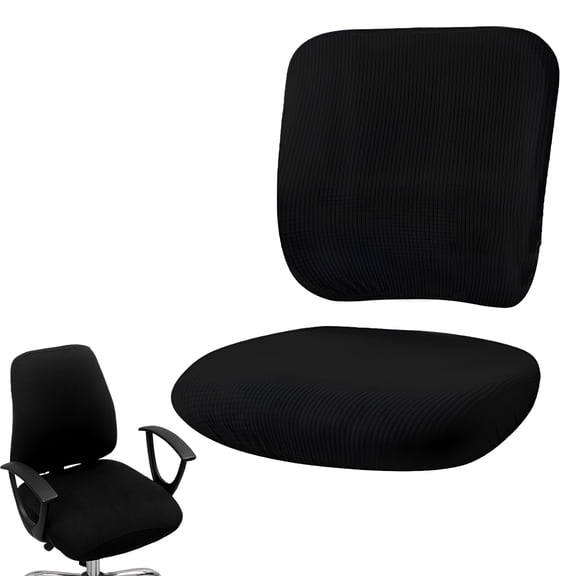 XIBUFE 2026 New Office Chair Cover,2-Pack Stretchable Chair Covers for Office/Desk Chairs,Removable Washable Non-Slip Seat Protector 38-52Cm,Computer Chair Cover,Black