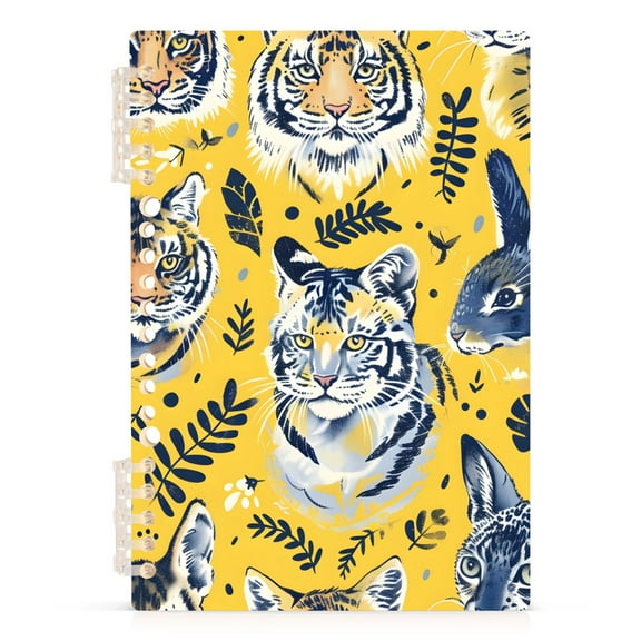 Cute Animals Tiger Rabbit Spiral Journal Notebook College Ruled Notebook 8.3" x 5.7" A5 Lined Thick Paper Page