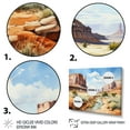 thumbnail image 3 of Designart "Desert Oasis Green and Beige Mountain Escape II" Landscapes Floater Framed Wall Decor, 3 of 7