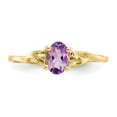 thumbnail image 4 of 10k Yellow Gold Amethyst Birthstone Ring February Gemstone, 4 of 9