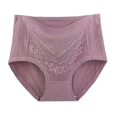 knqrhpse Cotton Underwear for Women High Waisted Underwear Womens Plus Size Underwear Cotton Panties Lace Soft Hipster Panty Ladies Stretch Briefs Plus Size Underwear Panties for Women Coffee 2XL