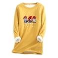 thumbnail image 2 of Vêtements d'Automne pour Femmes Mode Imprimé de Noël Manches Régulières Hiver Ample Vacances Décontracté Manches Col Rond Chemise Hauts Tenue d'Invitée de Mariage pour Femmes en Liquidation, 2 of 5
