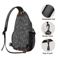 thumbnail image 3 of Sling Backpack,Spider Web Border Halloween Pattern Sling Bag with Water Bottle Holder,Waterproof Sling Bag for Men/Women with Headphone Jack for Hiking,Travel, 3 of 6